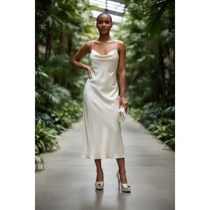 Dyeables Ivory Satin Peep Toe Platform Pumps Rhinestone Buckle Heels 9B 23095